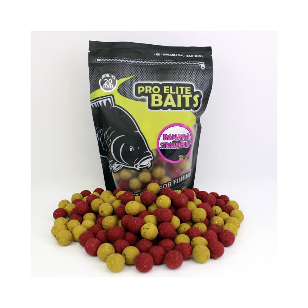 Boilies Pro Elite Baits Banán Strawberry 20 mm 100 g