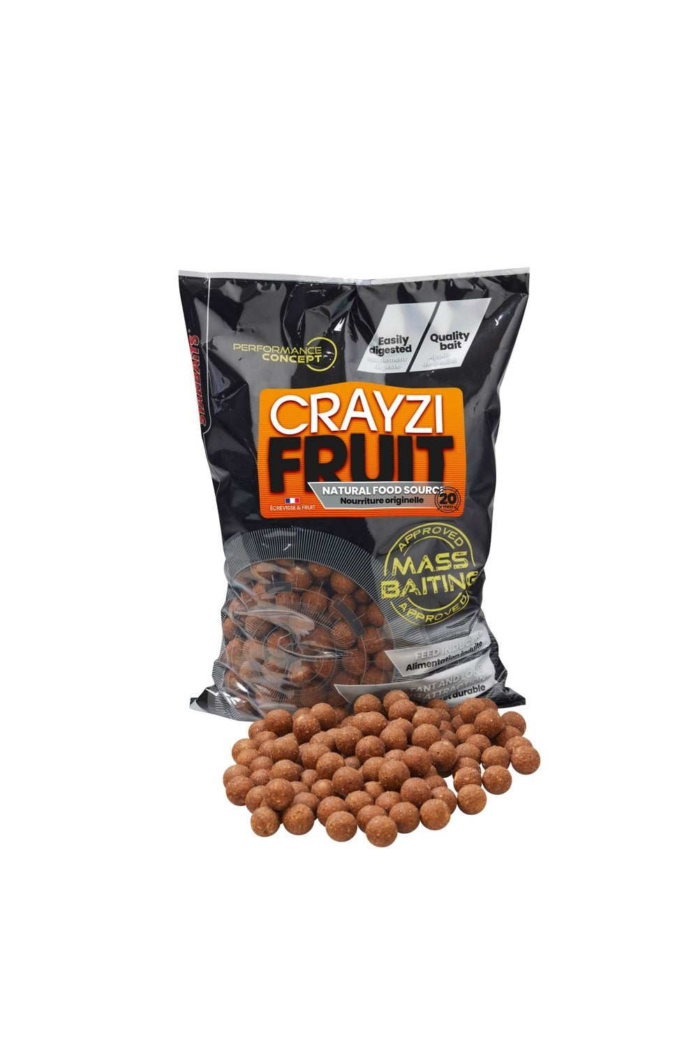 Boilies Starbaits Hromadné vábenie Crayzi Fruit - 20 mm 3 kg