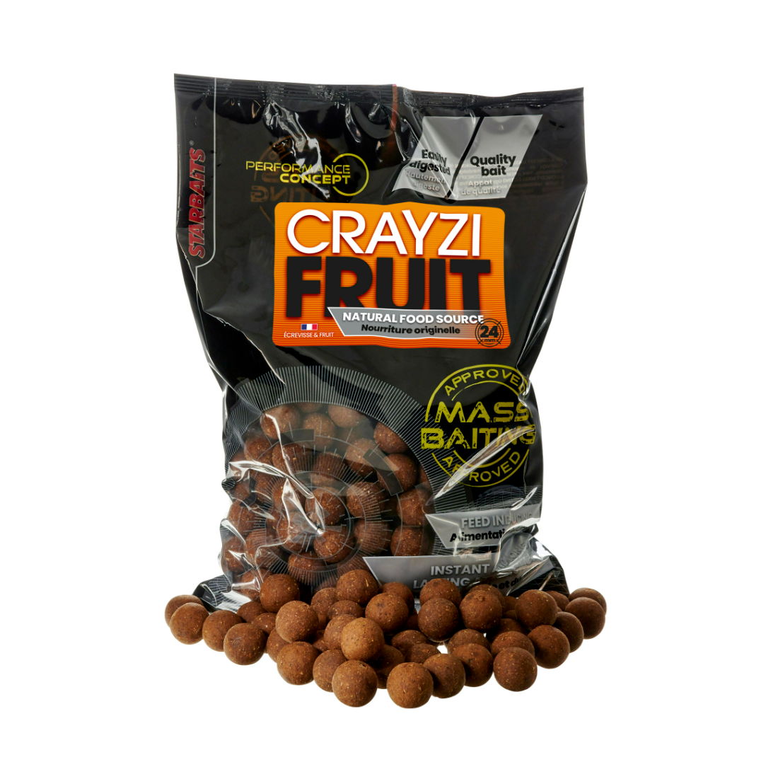 Boilies Starbaits Hromadné vábenie Crayzi Fruit - 24 mm 3 kg