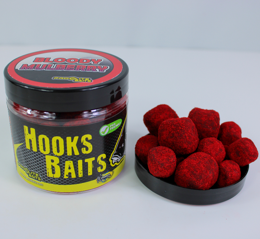 Háčik Pellets práškový Pro Elite Baits Bloody Mulberry 14-20 mm