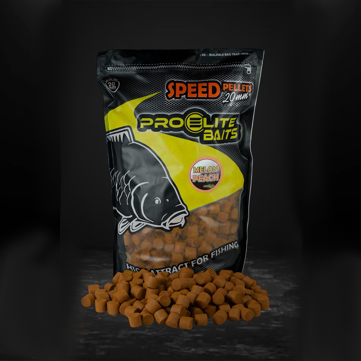 Rýchlosť Pellets Pro Elite Baits Melón & Peach 20 mm 4,5 kg